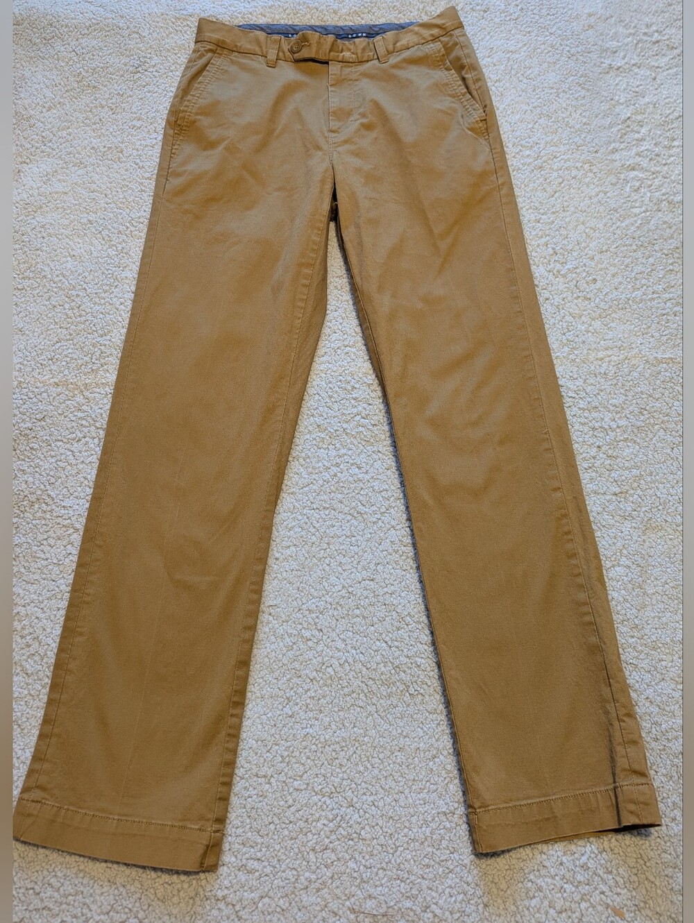 Rowm Men's Pants Brown Chino Straight Leg Commuter Casual Flat Front Sz. 32x32